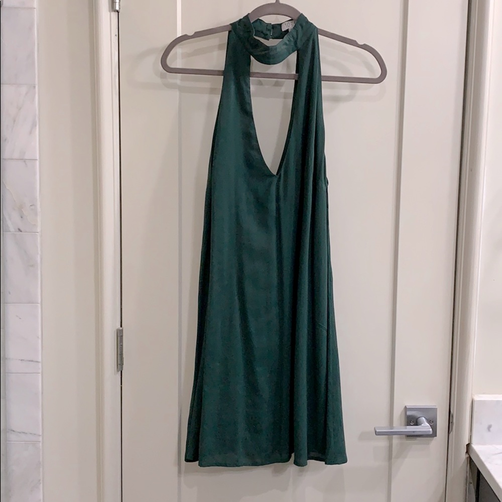 Tobi Green Deep V Dress
